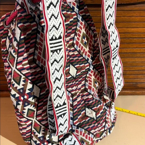 Geometric Patterned Drawstring Backpack - Picture 10 of 10